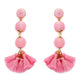 Long Tassel Earrings Red Oorbellen Dangling Earrings For Women Hanging Party Wedding Bridal Pom Pom Earring Accessories