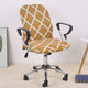 Office Chair Cover Spandex Plaid Computer Seat Protector Para Sillas  Stretch Seat Case 2 Pieces Set Removable and Washable