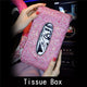 Pink Crystal Steering Wheel Covers Women Girls Car Decoration Interior Accessories Rhinestone Ashtray Crystal Diamond Tissue Box