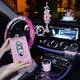 Pink Crystal Steering Wheel Covers Women Girls Car Decoration Interior Accessories Rhinestone Ashtray Crystal Diamond Tissue Box