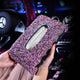 Purple Crystal Car Ornaments Decoration Rhinestone Steering Wheel Cover for Girls Car Ashtray Pendant Interior Car Accessories