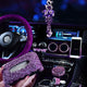 Purple Crystal Car Ornaments Decoration Rhinestone Steering Wheel Cover for Girls Car Ashtray Pendant Interior Car Accessories