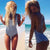 Sexy One Piece Swimsuit Women 2019 Summer Striped Backless Beachwear Bikinis Bathing Suit Swimwear Bodysuit Monokini Bathers