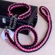 Strong Nylon Dog Collar Leash Set Braided Pet Walking Necklace Leash Traction Collar Lead Rope Small Large Dog Train Accessories