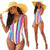Summer 2019 Sexy Women Striped Backless One Piece Bikini Monokini Swimsuit Swimwear Beachwear Bathing Suit Biuqini