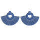 Vintage Fan Tassel Earrings Women Cotton Big Fringe Statement Earrings Gray Wedding Drop Dangle Earings Jewelry Oorbellen