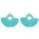Vintage Fan Tassel Earrings Women Cotton Big Fringe Statement Earrings Gray Wedding Drop Dangle Earings Jewelry Oorbellen