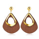X&P 2019 New Fashion Earrings Wooden Drop Earrings For Women Statement Geometric anging Dangle Earring Brincos Vintage Jewelry