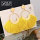 X&P Fashion Bohemian Big Tassel Earrings Statement Large Gold Handmade Brincos Drop Dangle Tassel Earring for Women Za Jewelry
