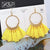 X&P Fashion Bohemian Big Tassel Earrings Statement Large Gold Handmade Brincos Drop Dangle Tassel Earring for Women Za Jewelry