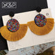 X&P Fashion Bohemian Big Tassel Earrings Statement Large Gold Handmade Brincos Drop Dangle Tassel Earring for Women Za Jewelry
