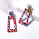 X&P New Geometric Acrylic Drop Earrings for Women Fashion Long Leopard Earrings Jewelry Statement Camouflage Design Earring 2019