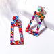 X&P New Geometric Acrylic Drop Earrings for Women Fashion Long Leopard Earrings Jewelry Statement Camouflage Design Earring 2019