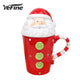 YeFine Advanced Christmas Gift Ceramic Mugs Coffee Large Capacity Water Container Cartoon Cups With Lid Father Christmas