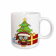 3dRose Cute Christmas Owl With A Christmas Tree And Presents Illustration, Ceramic Mug, 11-ounce
