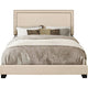 Home Meridian Cream Upholstered Queen Bed with Nail Head Trim