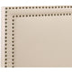 Home Meridian Cream Upholstered Queen Bed with Nail Head Trim
