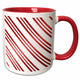 3dRose Christmas Candy Cane Stripe Red and White - Two Tone Red Mug, 11-ounce