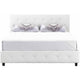 Dakota Upholstered Faux Leather Platform Bed with Wooden Slat Support and Tufted Headboard and Footboard, White - Queen