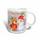 3dRose Cute Bear and Snowman With Christmas Background and Text , Ceramic Mug, 11-ounce