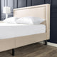 Zinus Julio Deluxe Upholstered Nailhead Trim Platform Bed with Wood Slat Support, Multiple Sizes